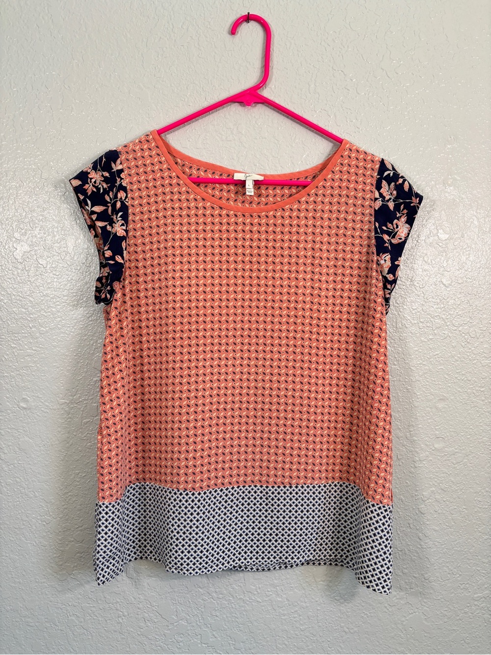 Joie Multi-colored 100% Silk Short Sleeve Top L